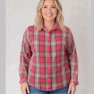 Riders by Lee XXL Plaid Button Down Shirt